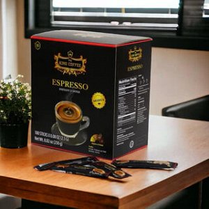 Кофе РАСТВОРИМЫЙ King Coffee Espresso (100 пач.*2,5 гр.) Т.М.  «King Coffee»