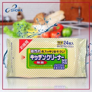 "Showa Siko" "Kitchen cleaner" Влажные салфетки для удаления жировых загрязнений на кухне, 24 шт.