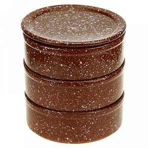"Мрамор" Набор для холодца керамический 3 предмета по 0,5л, д18см, h5см, коричневый (Россия)
