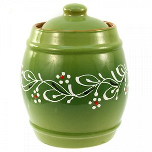 Бочонок керамический "Малый" 1,25л, д14см, h18,5см, "Ритм", с крышкой (Россия)