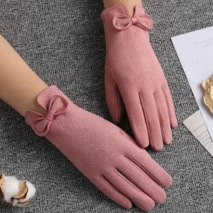 COSMOСOLLECTION_WEAR Теплые перчатки с бантиком , черные