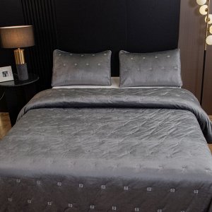 Велюровое покрывало с вышивкой Grande 160*220 и  наволочка 50-70
