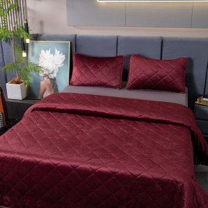 Велюровое покрывало в клетку 240*260 и две наволочки 50-70