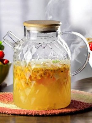 Заварочный чайник стеклянный, 1.8 л., ситечко "пружинка" в носике