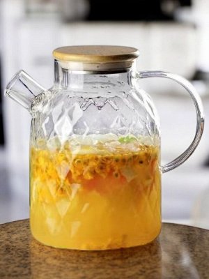 Заварочный чайник стеклянный, 1.8 л., ситечко "пружинка" в носике