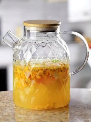 Заварочный чайник стеклянный, 1.8 л., ситечко "пружинка" в носике