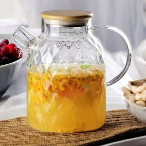 Заварочный чайник стеклянный, 1.8 л., ситечко "пружинка" в носике