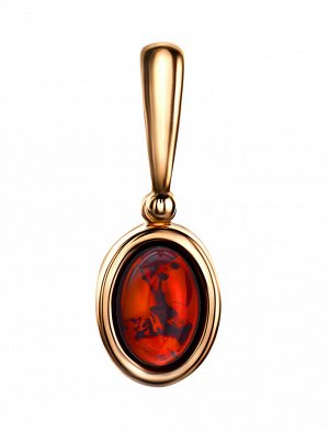 Элегантный позолоченный кулон с вишнёвым янтарём «Годжи», 810209252