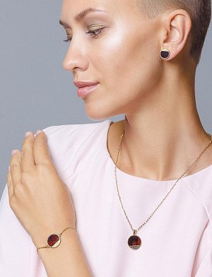 Стильный браслет «Монако» из вишнёвого янтаря. Янтарь®