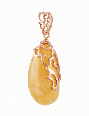 Очаровательная подвеска из натурального янтаря в позолоченном серебре «Версаль», 710209091