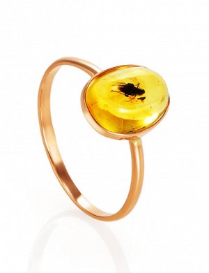 Уникальное кольцо «Клио» из золота и натурального янтаря с инклюзом насекомого, 906204592