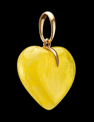 Небольшой кулон из натурального медового янтаря «Сердце», 005407188