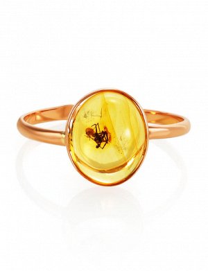 Уникальное золотое кольцо «Клио» из янтаря с паучком, 906204587