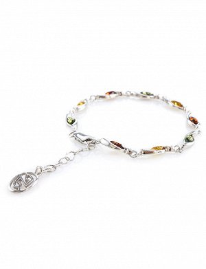 Браслет «Лиана», украшенный вставками из натурального янтаря разных цветов