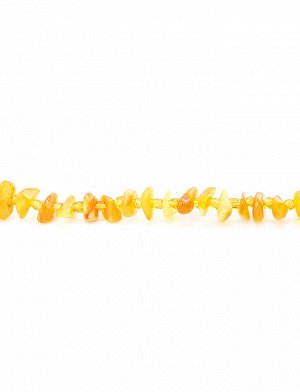 Бусы из натурального янтаря медового цвета «Галька мелкая», 500405223