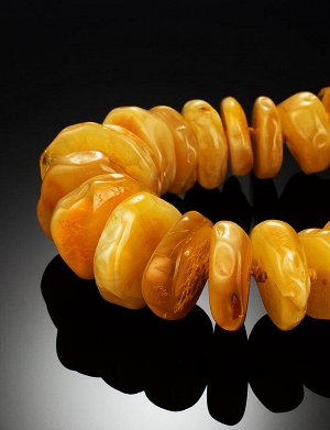 Стильные бусы из цельного янтаря «Шайбы крупные медовые», 800411215