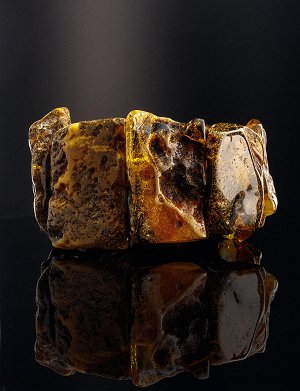 Эффектный плоский браслет «Помпеи» из натурального балтийского янтаря, 804912126