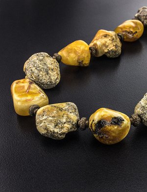 Экзотическое ожерелье «Индонезия» из натурального цельного янтаря, 700406005