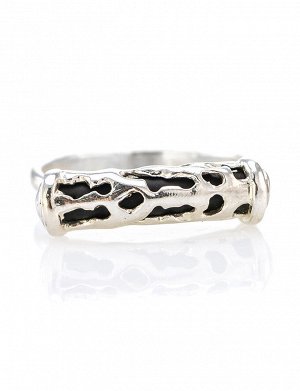 Стильное и оригинальное кольцо из серебра с каучуком «Кения», 606308328