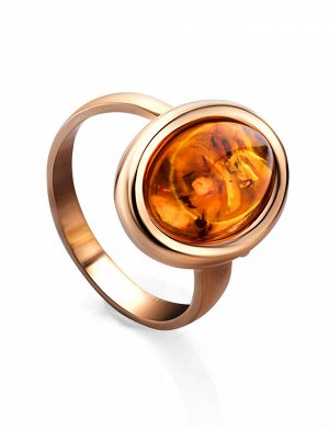 Золотое кольцо с вставкой из натурального янтаря «Годжи», 906208434