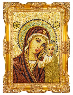 Роскошная икона из натурального балтийского янтаря «Казанская Богоматерь», 806909056