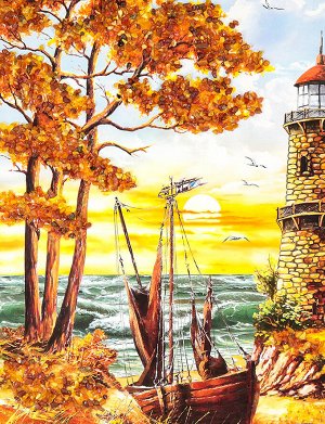 Вертикальная картина с россыпью натурального балтийского янтаря «Рыбацкая лодка», 6068203334