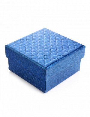 Гофрированная синяя коробочка для ювелирных изделий 65х65х30 мм, 907805331