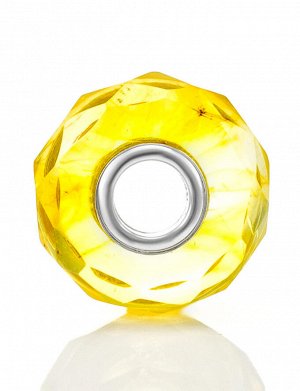Яркий шарм из натурального балтийского янтаря лимонного цвета «Алмазная грань», 709404061