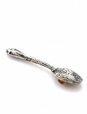 Небольшой сувенир-талисман для кошелька с натуральным балтийским янтарём «Ложка-загребушка», 605506519