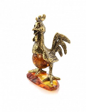 Фигурка-талисман с натуральным балтийским янтарём «Весёлый петух», 605511336
