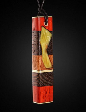 Стильный кулон-флешка «Индонезия» из древесины и янтаря, 805504023