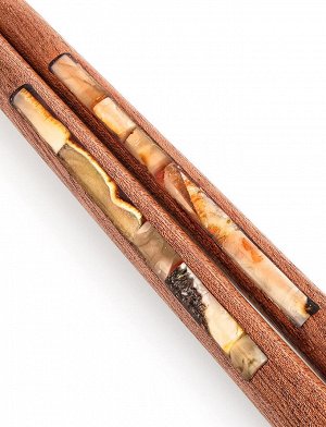 Эксклюзивные китайские палочки для еды из натурального балтийского янтаря и красного дерева, 806706229