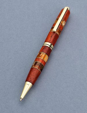 Ручка из древесины падука, со вставками из натурального янтаря, 810603207