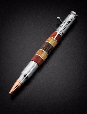 Оригинальная ручка с натуральным янтарём и деревом, 810603211