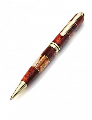 Эффектная ручка из яркой древесины падука и натурального янтаря, 810603215
