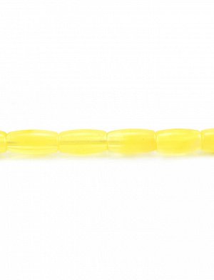 Длинные янтарные четки светло-медового цвета из бусин-цилиндров, 5059104350