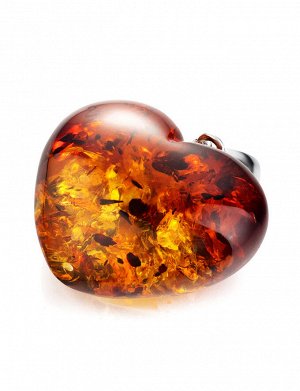 Красивый градиентный кулон в форме сердца из натурального янтаря, 905403153