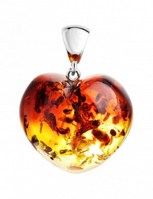 Очаровательная подвеска-сердце из натурального янтаря с искрами, 905403155