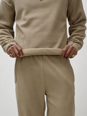 Спортивный костюм мужской демисезонный на флисе бежевого цвета 331B