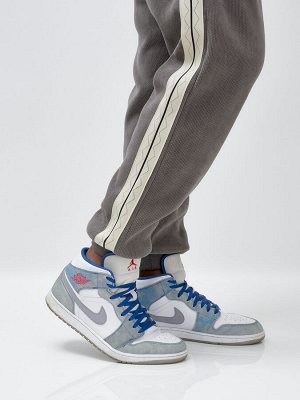Спортивный костюм мужской демисезонный на флисе серого цвета 330Sr