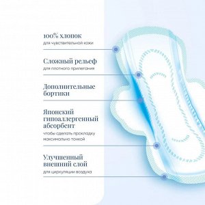 Гигиенические прокладки Premium Cotton, супер, 24 см, 9 шт