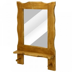 Зеркало в деревянной раме "Ретро" 68х43х9см, 2 крючка, настенное крепление, липа (Россия)