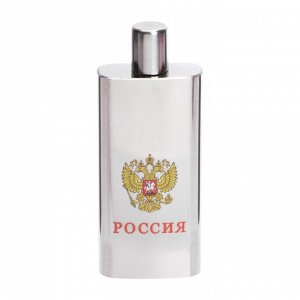 Фляжка для алкоголя 330 мл, "Россия", нержавеющая сталь, чехол, подарочная