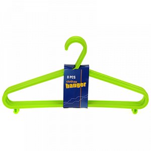 Вешалка-плечики р42-44 "Костюм" 37х22см, пластик, с крючками, цвета микс, цена за 8 штук (Китай)
