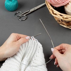 Спицы круговые, для вязания, с металлическим тросом, d=3 мм, 10/40 см