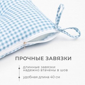 Подушка на стул Этель "Клеточка" 40х40 см, цв. синий, 100% полиэстер