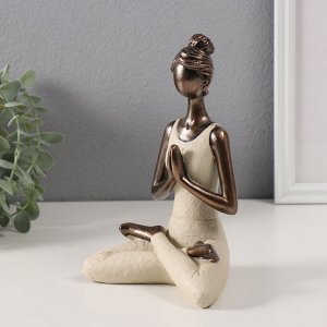 Фигурка полистоун «Девушка на йоге - простота», под бронзу, 9x13x19.5 см