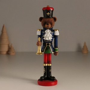 Фигурка полистоун «Медвежонок-солдатик в мундире с горном», 7x6x20 см