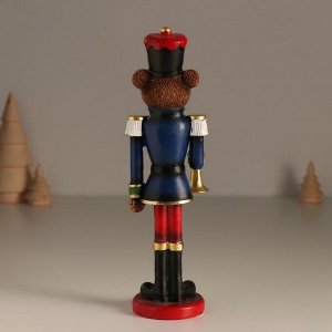 Фигурка полистоун «Медвежонок-солдатик в мундире с горном», 7x6x20 см