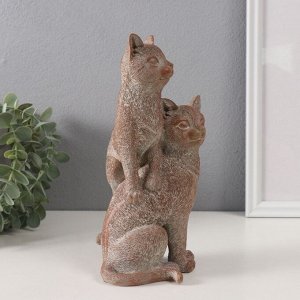 Фигурка полистоун «Две кошечки», беж, 11.5x10.8x22.5 см